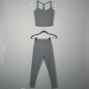 Beyond Yoga SET - Spacedye Gray Leggings and Bra Top - S
